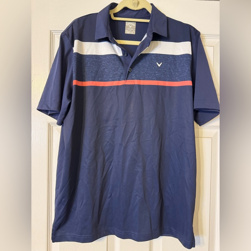 Callaway Men’s Opti-Dri Golf Polo Shirt Size M Blue Colorblock NWOT